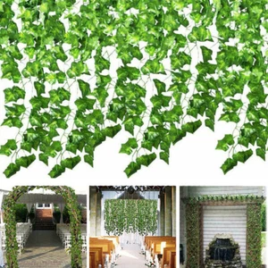 2M Artificial Trailing Ivy Vine Leaf Hanging Garland Greenery Plant Fake Foliage - Picture 1 of 12