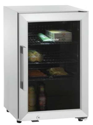 Bartscher Glas-Kühlschrank Glastür 63 Liter Silber Edelstahl NEU - Bild 1 von 4