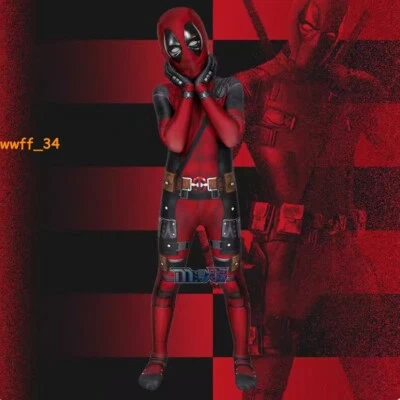 Детский комбинезон Deadpool костюм для косплея Wade Wilson детский красный наряд для Хэллоуина - Изображение 1 из 4