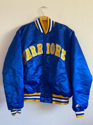 Golden State Warriors Starter Jacket Vintage OG 90s NBA Oakland Finals Large Cover