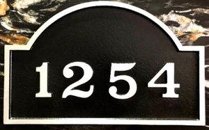 Custom Address Plaque Large Aluminum Palmer Bold Font 10 1/4" x 1/2" x 16 1/4" - Picture 1 of 12