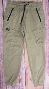 Hollister Mens Skinny Jogger Pants Small Khaki Cotton Blend Stretch Cargo Style - Picture 1 of 8
