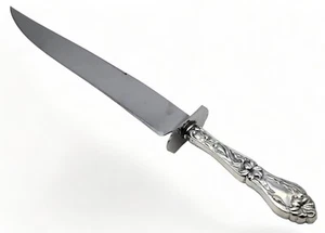 Vintage LARGE FRANK WHITING Sterling Silver Handled Carving Knife LILY - Picture 1 of 4