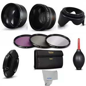 WIDE ANGLE LENS + ZOOM LENS + FILTER KIT FOR CANON EOS M5 WITH 18-150MM LENS - Picture 1 of 10