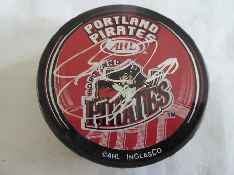 AHL PORTLAND PIRATES  AUTOGRAPHED COLLECTORS SOUVENIR HOCKEY PUCK Cover