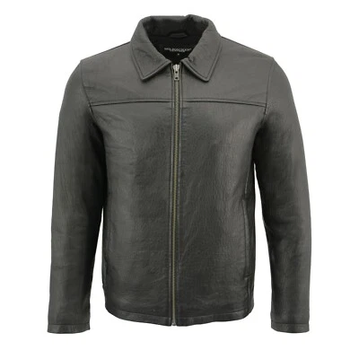 Milwaukee Leather Mens New Zealand Lambskin Zipper Front Jacket w/ Shirt Collar - Image 1 of 4