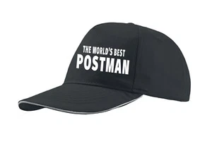 World's Best Postman Gift Baseball Hat Cap Present Christmas Birthday Postie - Picture 1 of 12