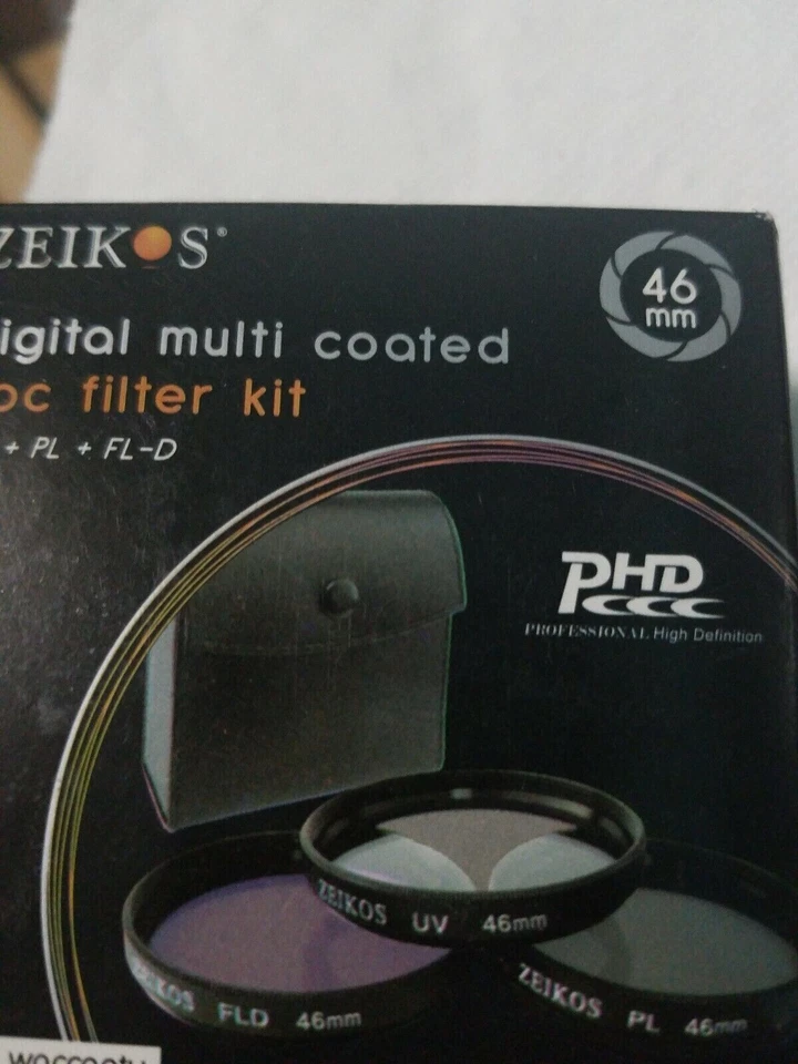 46mm 3PC Filter Kit UV FLD PL for Sony Handycam Camcorder HDR / DCR Series F-11 - Image 1 of 2