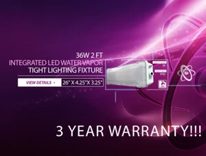 ORILIS 2 Ft. 36W Vapor Water Tight Hardwired LED Fixture 6500K IP65 Shop Light - Picture 1 of 9