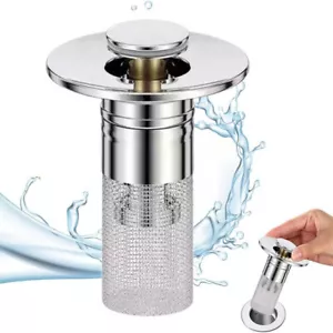 Bathroom Sink Plug Stopper Wash Basin Core Bounce Pop Up Drain Filter US New - Picture 1 of 11