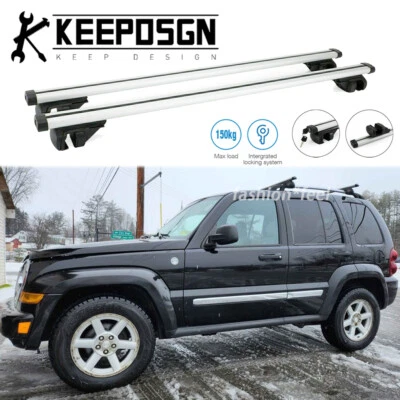 For Jeep Liberty 2003-2012 Top Roof Racks Cross Bars Rail Luggage Cargo Carrier Foto 1 de 4