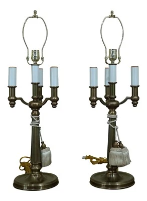 F32374EC: Pair STIFFEL Brass Regency Style Table Lamps - Image 1 of 4