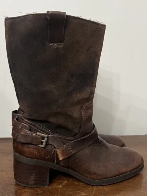 Ralph Lauren Womens Brown Mid-Calf Western Boots Sz 9 Suede Leather Casey *READ* - Image 1 of 4