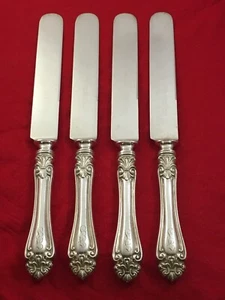 1890 Jennings Bros VICTORIA Silverplate 4-pc Dinner Knives Mono FS Flatware - Picture 1 of 4