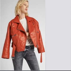 Hudson Echtleder Motorradjacke rot neu mit Etikett $ 995 Medium M - Bild 1 von 4