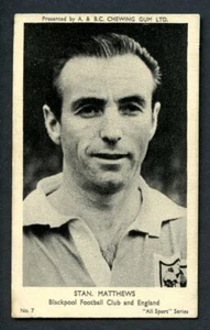 1954 Stanley Matthews A & BC All Sports Series #7 - Blackpool and England Stan  - Picture 1 of 2