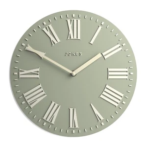 Jones Wall Clock - Strand - Convex Sage Green - Roman Dial - Office Livingroom - Picture 1 of 8