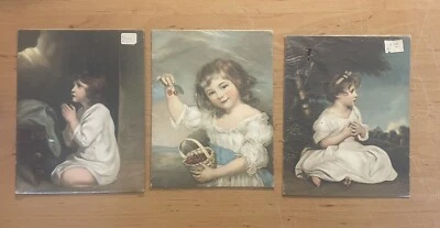 Lot Of 3 Young Girl with Cherries And praying JOHN RUSSEL - Image 1 of 4