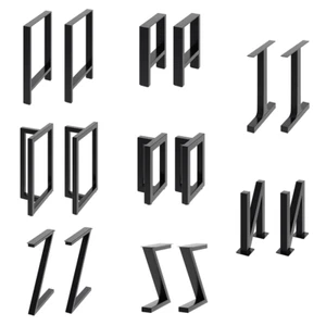2pcs Industrial Steel Table Legs Stand Feet Square T/N/Z Shape Frame Desk Legs - Picture 1 of 29