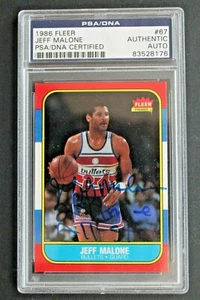 Jeff Malone Signed 1986 Fleer #67 Autographed Basketball Card PSA Authentic - Picture 1 of 3