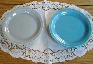 Plato Vintage Homer Laughlin CARNAVAL Quaker Avena 6 1/2" ~U-PICK~ GRIS TURQUESA - Imagen 1 de 9
