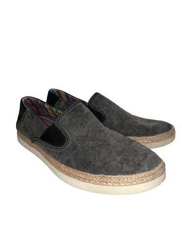 MOCASSINO SLIP ON UGG 11.5 uomo AUSTRALIA WILTON NERO TELA RIFINITURE PELLE