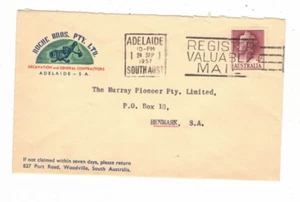 Australia 1957 4d ROCHE BROS EXCAVATION Cover,cds ADELAIDE SA - Picture 1 of 1