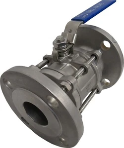 New PRM 4” 3PC. 304 SS Ball Valve 150# Flange Full Port - Picture 1 of 5