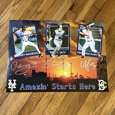 RARE BROOKLYN CYCLONES BATY, MAURICIO, ALVAREZ 18x24 POSTER - NY NEW YORK METS - Image 1 of 4