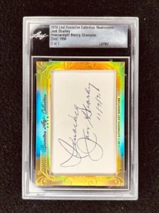 Jack Sharkey 2016 Blatt Meisterwerk Schnitt Signatur signiert Autogramm Boxen 1/1 JSA - Bild 1 von 2