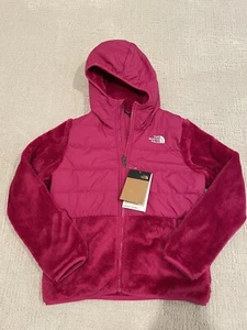 New The North Face Girls L 12 Sherpa Mashup Hoodie Full Zipper Jacket Pink NWT - Picture 1 of 8