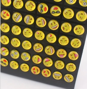 1 par de pendientes de sonrisa de 9 mm con diapositivas emoji tono plateado 925 aleatorios ER37 - Imagen 1 de 4