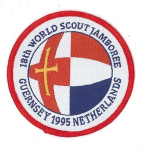 1995 World Scout Jamboree UNITED KINGDOM / UK GUERNSEY SCOUTS Contingent Patch - Picture 1 of 1