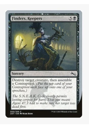 Finders, Keepers | MTG UST | Un-set Silver Border Cube Contraption Removal | LP - Image 1 of 3