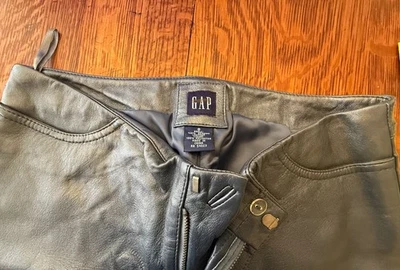 Gap Genuine Leather Pants – Metallic Blue/Silver – Women’s Size 8 – RN 54023 - Image 1 of 4