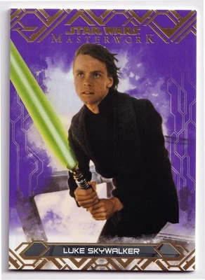 2017 Topps Star Wars Masterwork Card #40 Luke Skywalker Purple Parallel 08/50 - Image 1 of 2