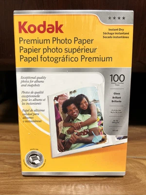 Papel Fotográfico Kodak Premium Brillo 4"x6" 100 unidades 8,5 millas I Secado Instantáneo Nuevo y Sellado Foto 1 de 4