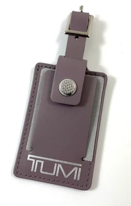 Tumi Luggage ID Hang Tag Briefcase Duffle Tag Travel Leather Gray BRAND NEW - Picture 1 of 3