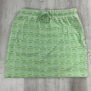 Forever 21 Green Pepsi Stretch Drawstring Pull On Pockets Terry Summer Skirt MED - Picture 1 of 10