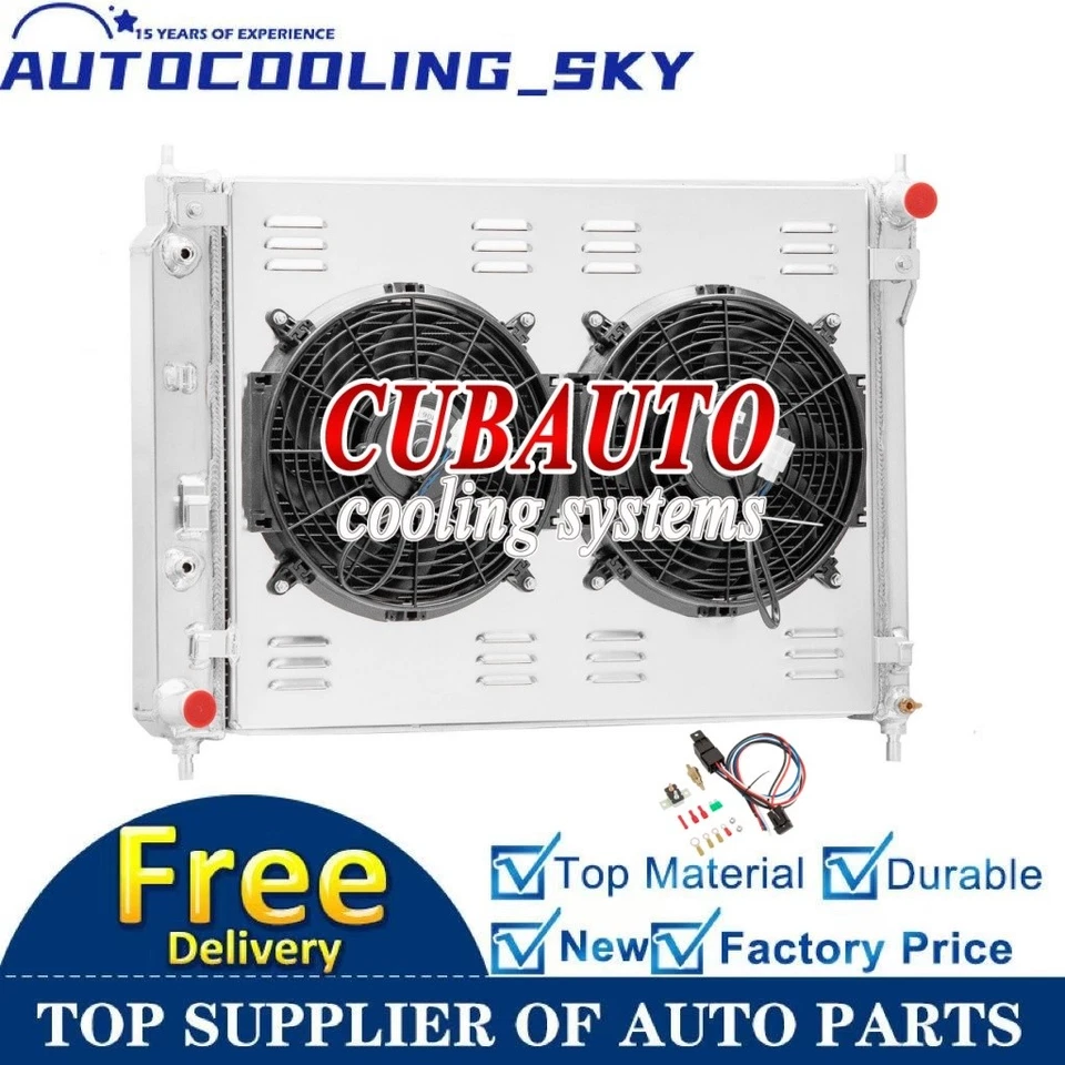 3-Row Aluminum Radiator Shroud+Fan Fit 2008-2015 Chevy Captiva/ 08-10 Saturn Vue Foto 1 de 4