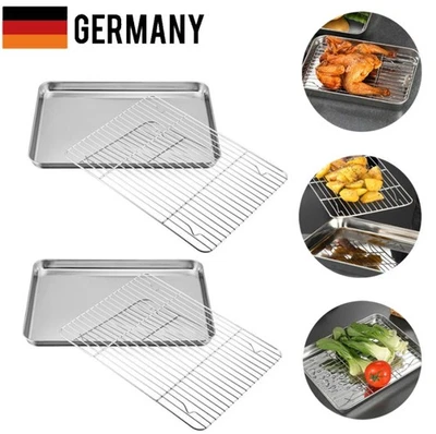 XL+XXL Ofenblech Backblech Mit Abkühlgitter Rechteckig Backform Mit Kuchengitter - Bild 1 von 4