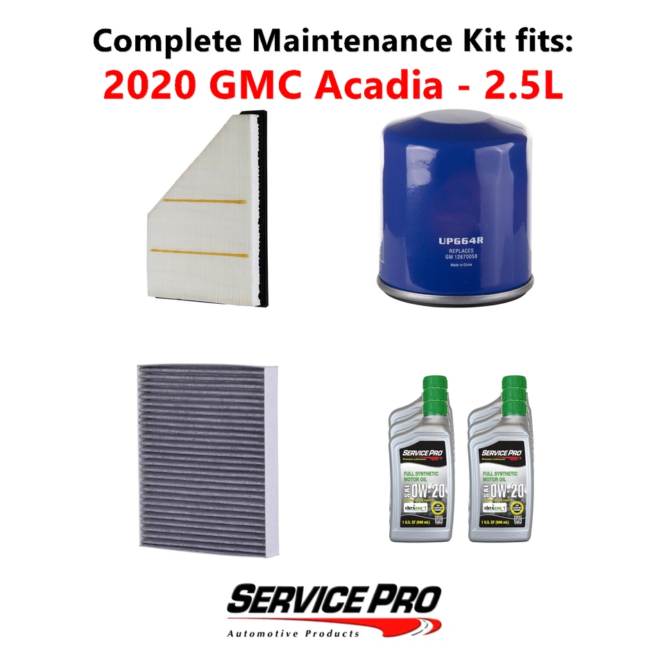 2020 GMC Acadia 2.5L Complete Air, Oil & Cabin Filter Kit (0W-20) - Image 1 of 4