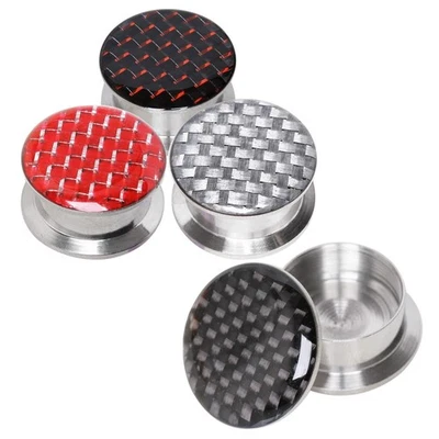 ПАРА 316L хирургической стали штепсельная вилка с двухцветный цвет шашки узор - Изображение 1 из 4