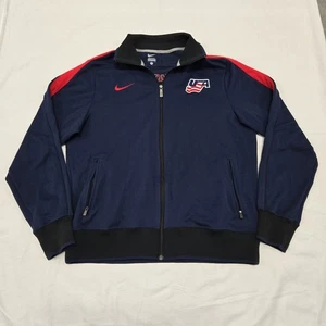 EUC Herren LARGE Nike USA Hockey Trainingsjacke marineblau durchgehender Reißverschluss gesticktes Logo - Bild 1 von 16