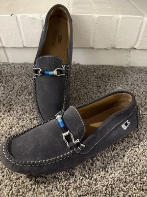Mocasines informales Riomar para hombre de cuero gris raya talla 9,5 Foto 1 de 4