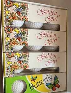 VTG lot 9 Golden Girl #1 Golf Balls Long Distance And 3 Butterfly Balls New NOS - Picture 1 of 9