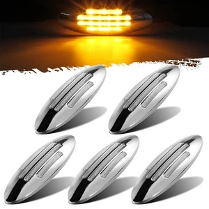 Partsam 5Pcs Flatline Amber Oval Semi Truck 24LED Marker Lights, Clearance Li... - Picture 1 of 6