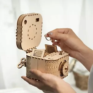 ROKR 3D Scatola Portaoggetti Puzzle in Legno Password Anello Tesoro per Regali Vacanze - Foto 1 di 11