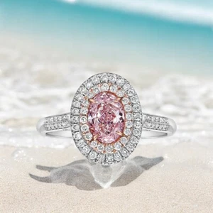 Verlobungsring 14K Weißgold 1,40 Ct IGI Lab Grown Diamant Fancy Intensives Pink - Bild 1 von 13
