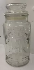 Mr Peanut Planters flat top apothecary Glass Jar 75th Anniv Qt 1906-81 - Picture 1 of 6